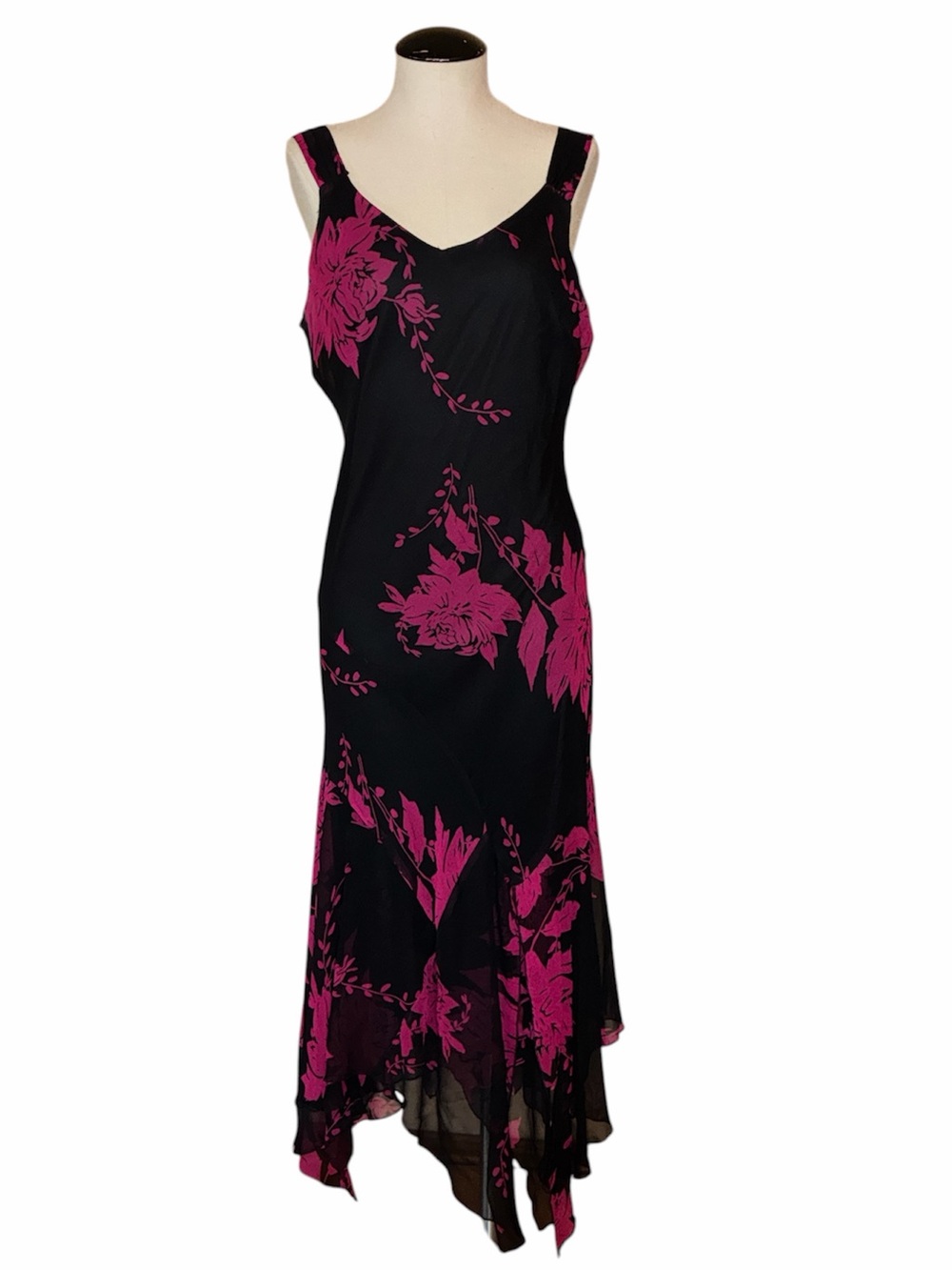 Y2K Fairy asymmetrical dress silk size 10 goth whimsical whimsigoth witchy black